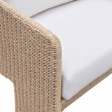 Alexa 80" Rattan Performance Fabric Outdoor Sofa - Cream/Natural