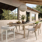 Alexa Rattan Performance Fabric Dining Chair - Cream/Natural