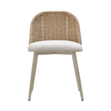Alexa Rattan Performance Fabric Dining Chair - Cream/Natural