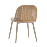 Alexa Rattan Performance Fabric Dining Chair - Cream/Natural