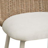 Alexa Rattan Performance Fabric Dining Chair - Cream/Natural