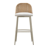 Alexa Performance Fabric Outdoor Stool - Cream/Natural / Bar Height