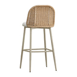 Alexa Performance Fabric Outdoor Stool - Cream/Natural / Bar Height