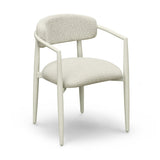Annika Textured Contract-Grade Fabric Outdoor Dining Arm Chair - Cream