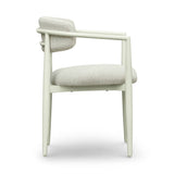 Annika Textured Contract-Grade Fabric Outdoor Dining Arm Chair - Cream
