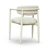 Annika Textured Contract-Grade Fabric Outdoor Dining Arm Chair - Cream