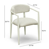 Annika Textured Contract-Grade Fabric Outdoor Dining Arm Chair - Cream