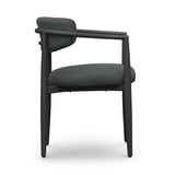 Annika Textured Contract-Grade Fabric Outdoor Dining Arm Chair - Black