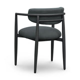 Annika Textured Contract-Grade Fabric Outdoor Dining Arm Chair - Black