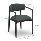 Annika Textured Contract-Grade Fabric Outdoor Dining Arm Chair - Black