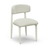 Annika Textured Contract-Grade Fabric Outdoor Dining Side Chair - Cream