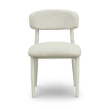 Annika Textured Contract-Grade Fabric Outdoor Dining Side Chair - Cream