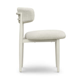 Annika Textured Contract-Grade Fabric Outdoor Dining Side Chair - Cream