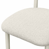 Annika Textured Contract-Grade Fabric Outdoor Dining Side Chair - Cream