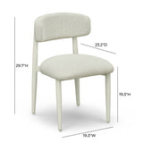 Annika Textured Contract-Grade Fabric Outdoor Dining Side Chair - Cream