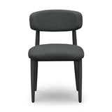 Annika Textured Contract-Grade Fabric Outdoor Dining Side Chair - Black