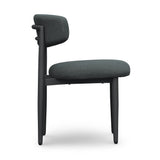 Annika Textured Contract-Grade Fabric Outdoor Dining Side Chair - Black