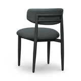 Annika Textured Contract-Grade Fabric Outdoor Dining Side Chair - Black
