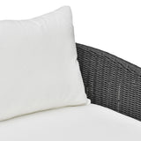 Alexa 80" Rattan Performance Fabric Outdoor Sofa - Black/Cream
