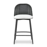 Alexa Performance Fabric Outdoor Stool - Black/Cream / Counter Height