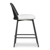 Alexa Performance Fabric Outdoor Stool - Black/Cream / Counter Height