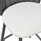 Alexa Performance Fabric Outdoor Stool - Black/Cream / Counter Height
