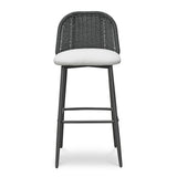 Alexa Performance Fabric Outdoor Stool - Black/Cream / Bar Height