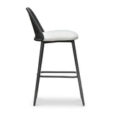 Alexa Performance Fabric Outdoor Stool - Black/Cream / Bar Height