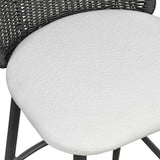 Alexa Performance Fabric Outdoor Stool - Black/Cream / Bar Height