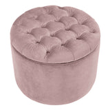 Queen Performance Velvet Round Storage Ottoman - Mauve