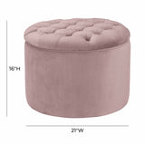 Queen Performance Velvet Round Storage Ottoman - Mauve