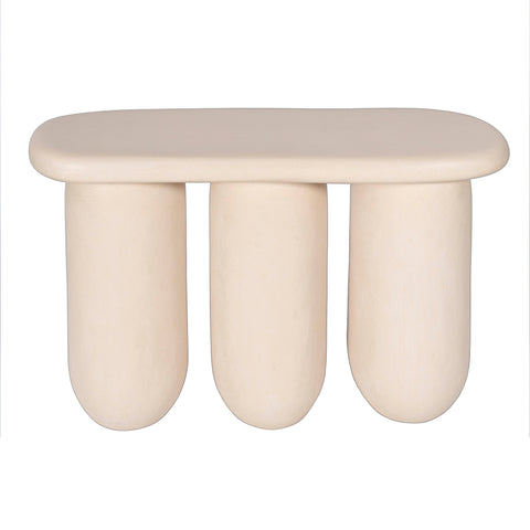 Rahul 49" Textured Console Table - Cream