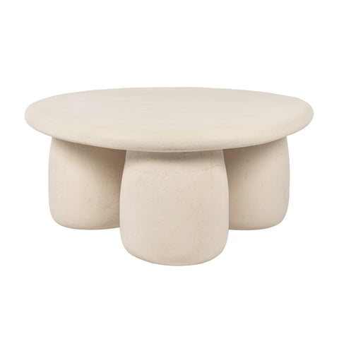 Rahul 34" Cream Round Coffee Table