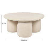 Rahul 34" Cream Round Coffee Table