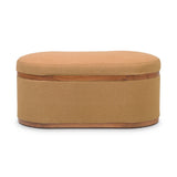 Olivier 41" Boucle Oval Storage Ottoman - Peach