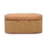 Olivier 41" Boucle Oval Storage Ottoman - Peach