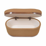 Olivier 41" Boucle Oval Storage Ottoman - Peach