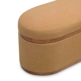 Olivier 41" Boucle Oval Storage Ottoman - Peach