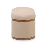 Olivier 41" Boucle Oval Storage Ottoman - Ivory