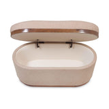 Olivier 41" Boucle Oval Storage Ottoman - Ivory