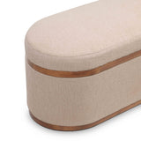 Olivier 41" Boucle Oval Storage Ottoman - Ivory
