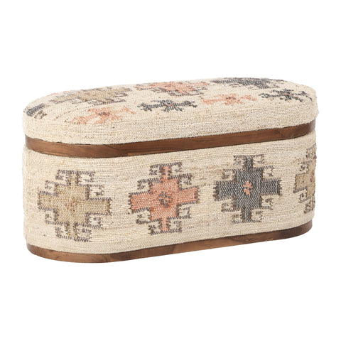 Olivier 41" Cotton Oval Storage Ottoman