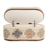 Olivier 41" Cotton Oval Storage Ottoman