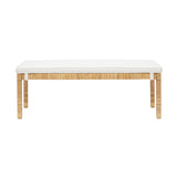 Amara 50" Woven Rattan Performance Fabric Bench - Natural