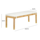 Amara 50" Woven Rattan Performance Fabric Bench - Natural
