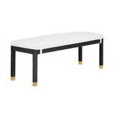 Amara 50" Woven Rattan Performance Fabric Bench - Charcoal