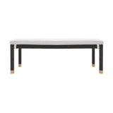 Amara 50" Woven Rattan Performance Fabric Bench - Charcoal