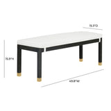 Amara 50" Woven Rattan Performance Fabric Bench - Charcoal