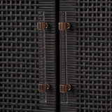 Amara Woven Rattan Cabinet - Charcoal