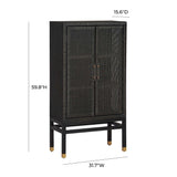 Amara Woven Rattan Cabinet - Charcoal